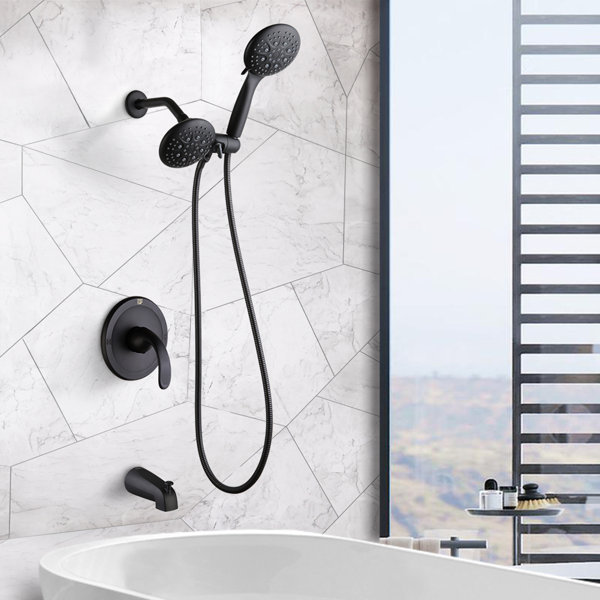 POP SANITARYWARE Black popular Dual-Function Shower Faucet Set with Valve Bathroom High